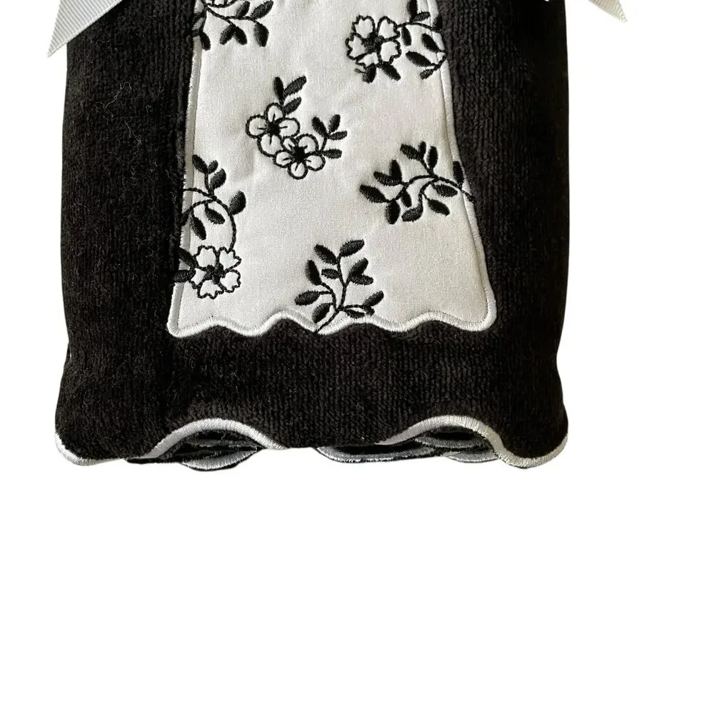 Kassa Decor Halloween Ghost Hand Towels 18x28 Plush Black & White Set of 2 New
